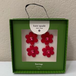 Kate Spade x Target Red Linear Floral Earrings